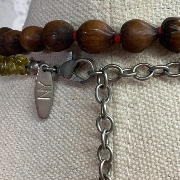 Necklace Set - Wood Beaded Necklace and Wood and Glass Necklace Very Unique - Picture 6 of 6